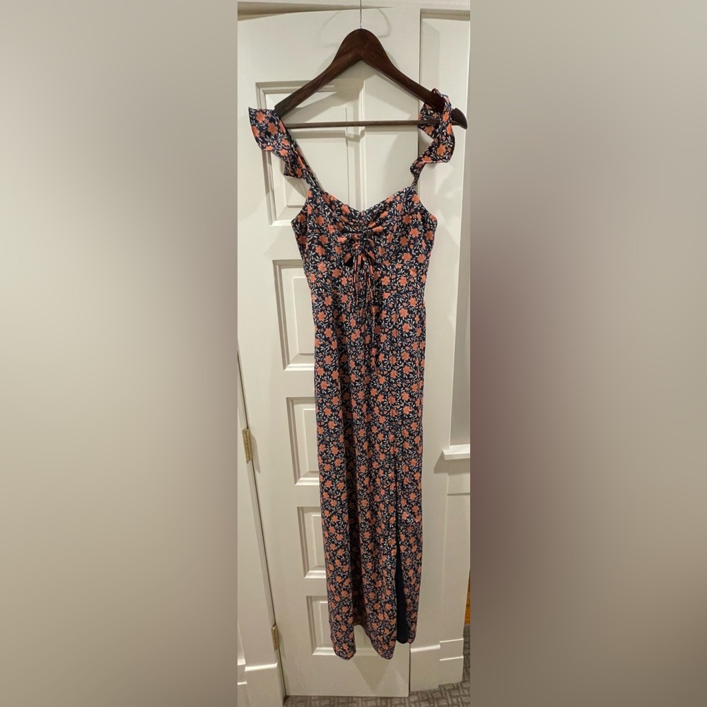 Lulu's Navy and Orange Floral Dress